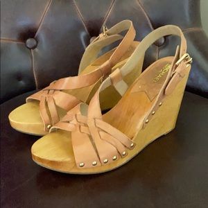 Michael Kors wood wedge